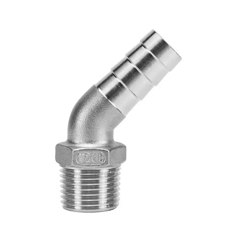 45-ដឺក្រេ Hexagonal Male Thread Fitting Elbow Fitting