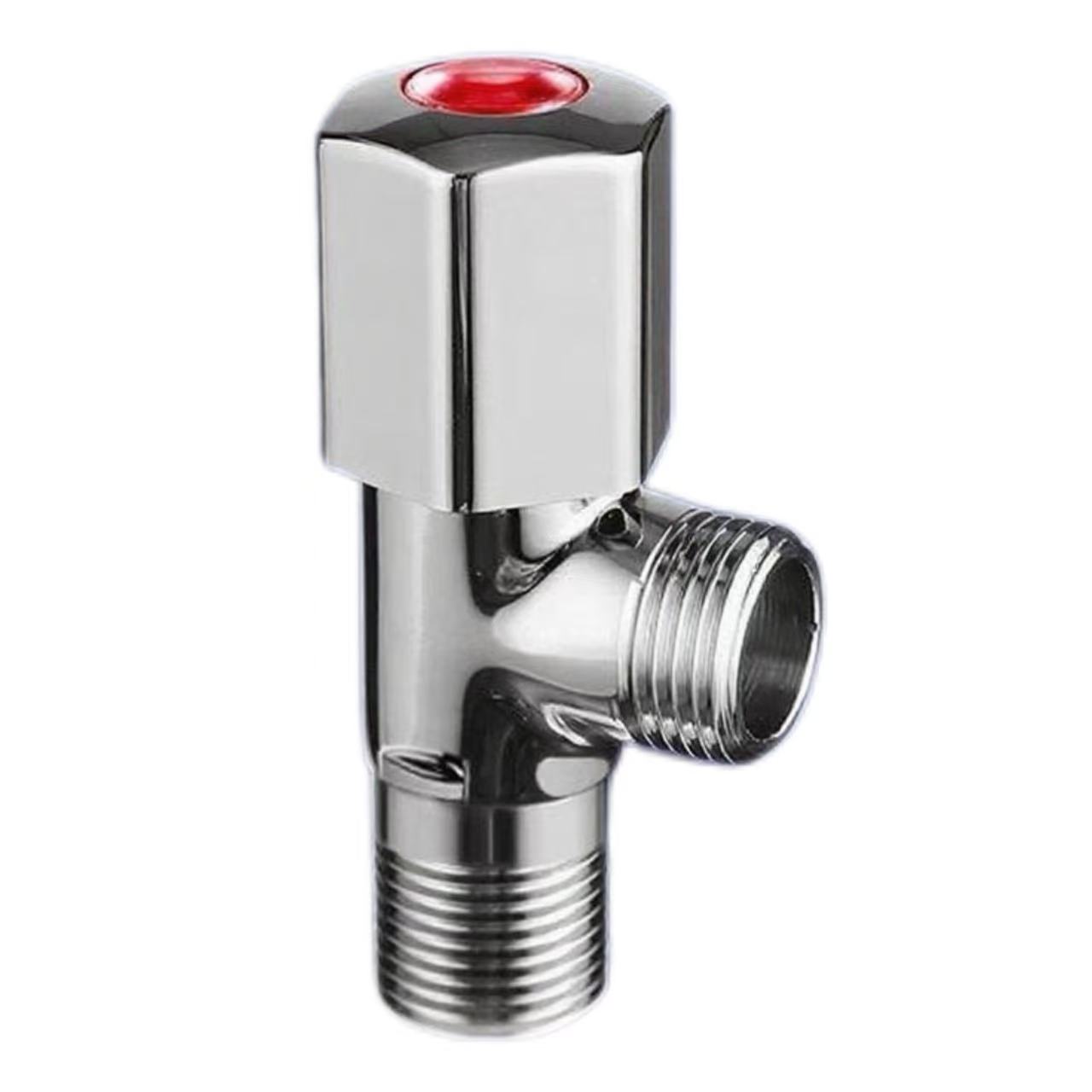 Bright Chrome Angle Valve, ក្រហម និងខៀវ បែងចែកវ៉ាល់ចូលទឹកក្តៅ និងត្រជាក់