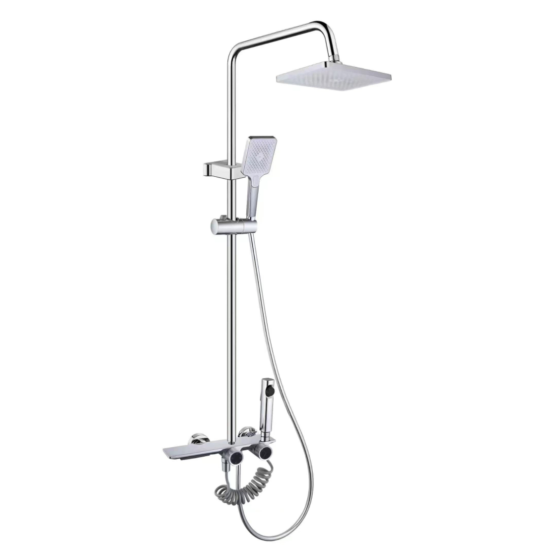 ឈុតផ្កាឈូក Chrome Square ភ្លឺជាមួយនឹងប៊ូតុងពីរ