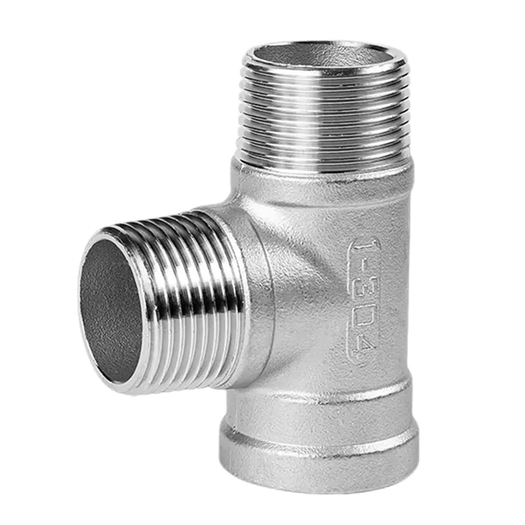 BSP Stainless Steel Tee Fitting បុរស-នារី-នារី