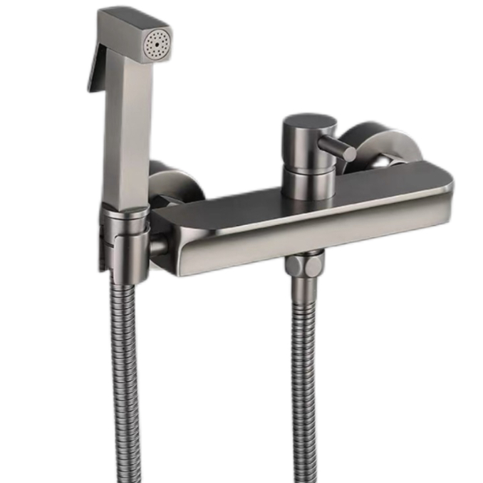 Gunmetal Grey ឈុតបាញ់ថ្នាំ Bidet ក្តៅ និងត្រជាក់