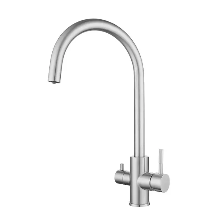 Swan Neck 3-in-1 Kitchen Faucet ក្តៅ និងត្រជាក់